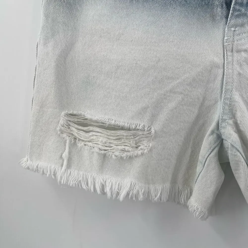 KANCAN Jean Shorts Size 26 Ombre Tie Dye 100% Cotton Never Fade Away Boyfriend